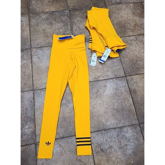 Adidas Orig Tights Womens /Girls Neuclassic High Waist Collegiate Gold 2XSP - Picture 9 of 10